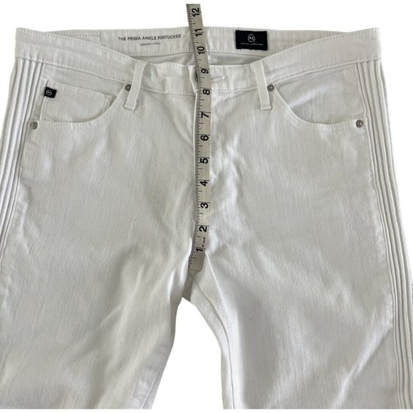 AG Adriano Goldschmied The Prima Ankle Pintucked White Jeans‎ Womens 29R $215 - Picture 7 of 14